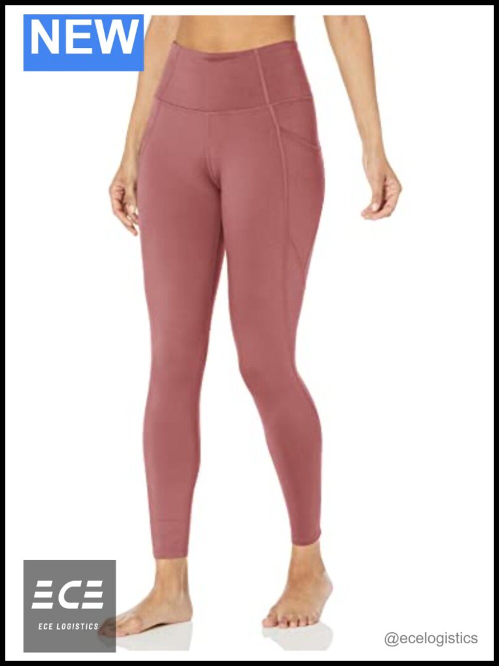 High Waist Yoga Leggings Side Pockets Moisture-Wicking 27" Inseam